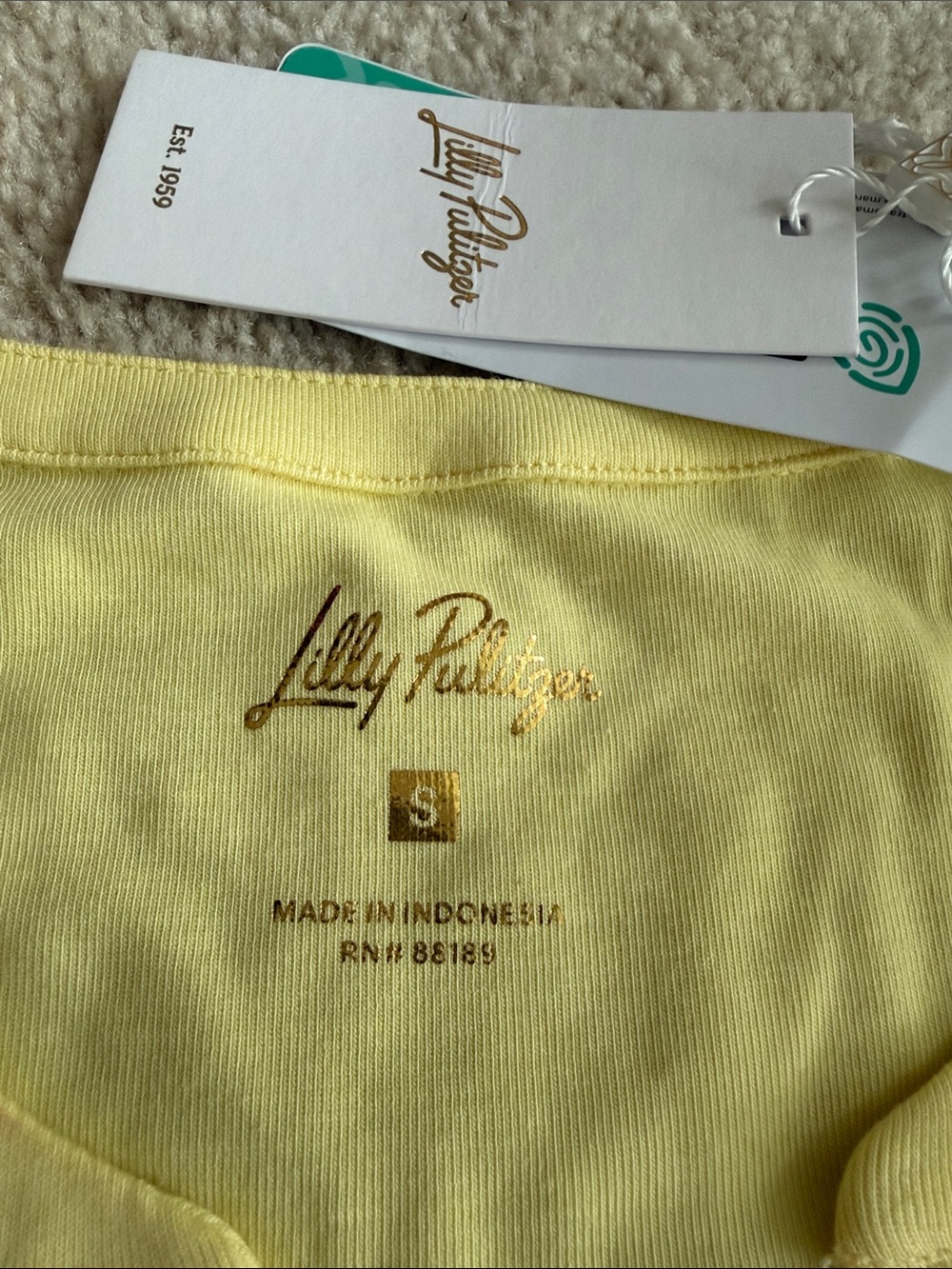 Lilly Pulitzer Sunny Yellow Puff-Sleeve Ronson Top, S, NWT - Picture 2 of 8